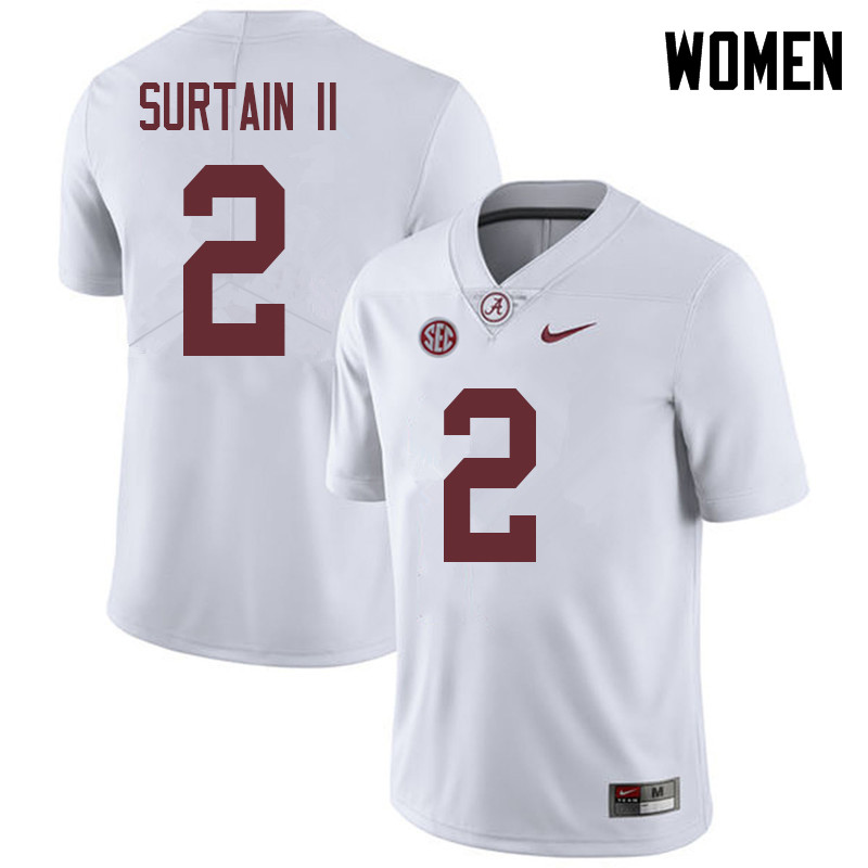 Alabama Crimson Tide Women's Patrick Surtain II #2 White NCAA Nike Authentic Stitched 2018 College Football Jersey RK16G60ZI